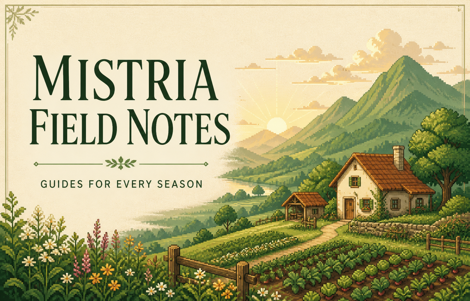 A pastoral Fields of Mistria inspired landscape